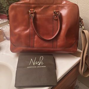 Nash genuine leather laptop handbag